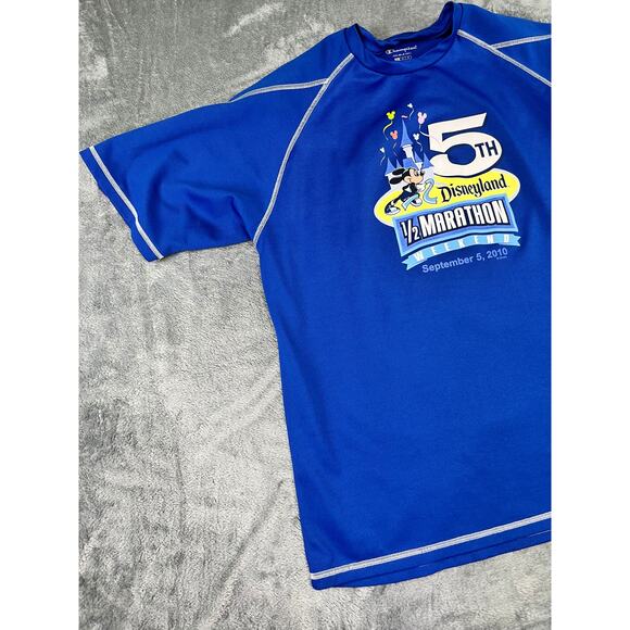 Men’s Champion VTG 5th Disneyland ½ Marathon 2010 Royal Blue Tee Large – Exc - Picture 6 of 10